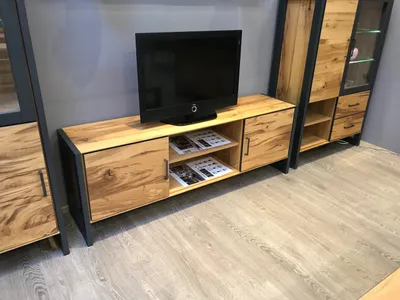 Produktbild von TV-Kommode Janne TV Lowboard in Alteiche Metall graphitgrau Breite 167cm