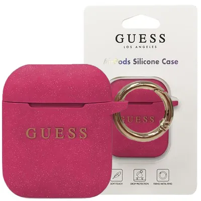 Produktbild von Guess Guaccsilglfu Airpods Abdeckung Fuksja/Fuchsia Silikon Glitter