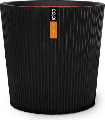Produktbild von Capi Europe - Gefäß konisch Groove NL - Schwarz - 45x41 - KGVBL613