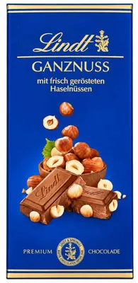 Produktbild von Lindt Ganznuss Vollmilch Tafel 100g