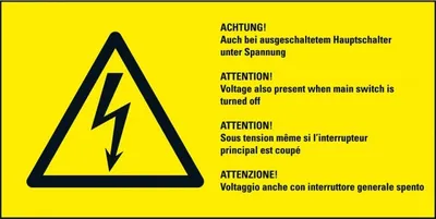Produktbild von Dreifke® Aufkleber I Warn-Kombischild Auch bei ausgeschaltetem, RoHS konform,...