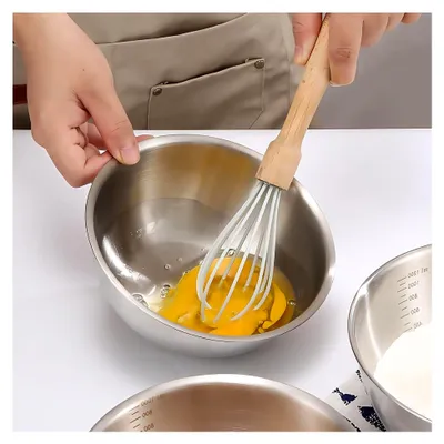 Produktbild von 6-teiliges Set Edelstahl Schüsseln, Salatschüsseln, Rührschüsseln, Servierschalen, Snackschalen, Müslischalen (17 cm, 0,7 L)