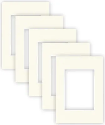Produktbild von nielsen Conservation Passepartout 1,5 mm, 5er Set, Außenformat 21x29,7 cm (DIN A4) für Bildformat 13x18 cm, Cremeweiß mit Struktur