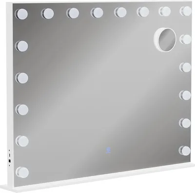Zdjęcie produktu dla Lustro toaletowe Vicco Greta Biały 80 x 61 cm z oświetleniem LED, Model 51270