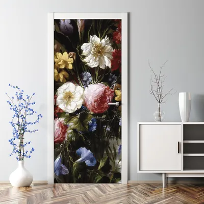 Produktbild von Dekorative Türaufkleber selbstklebend Türtapete Türfolie Wandfolie Vintage Blumenstrauß 77 x 200 cm