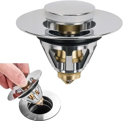 Produktbild von Universeller Pop-up-Abflussstopfen mit Filter, Abflussstopfen mit Filter für Spüle, Badewanne, Küche (38 mm)