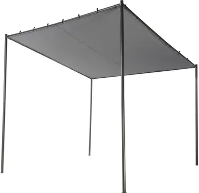 Obrázek produktu pro BELIANI Pergola tmavošedá polyester ocel 282 x 294 cm látkové stínidlo kovová konstrukce zahradní altán