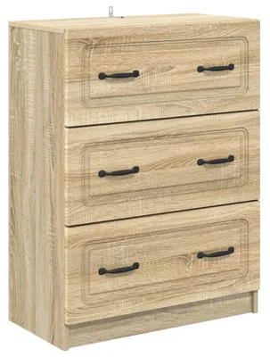 Image de vidaXL Commode en chêne Sonoma 66 x 34,5 x 87 cm en bois aggloméré