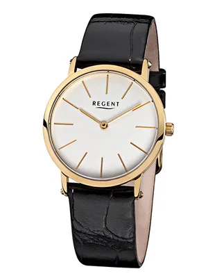 Produktbild von Regent Damenarmbanduhr Edelstahl 7915.45.11 Leder F830