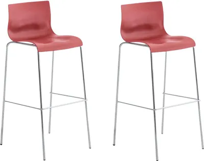 Immagine prodotto di set di 2 sgabelli da bar Hoover in plastica a 4 gambe nero