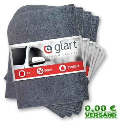 Produktbild von Glart 7er Set Mikrofasertücher Auto Autopflege Kfz Poliertücher 40x40 cm
