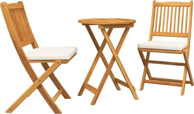 Produktbild von Garten Bistro Set 3 pcs Braun Massivholz Akazie