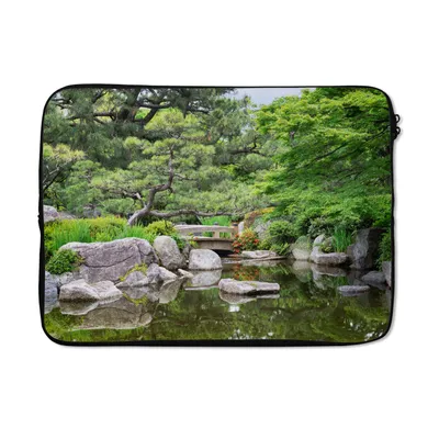 Produktbild von MuchoWow® Laptop Hülle 14 ZollJapanisch - Natur - Wasser - Steine - Bäume Laptoptasche - Laptoptasche - Stoßsicher - Schutzhaube