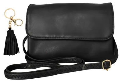 Image de Mini sac bandoulière pour femmes en cuir PU, avec porte-clés