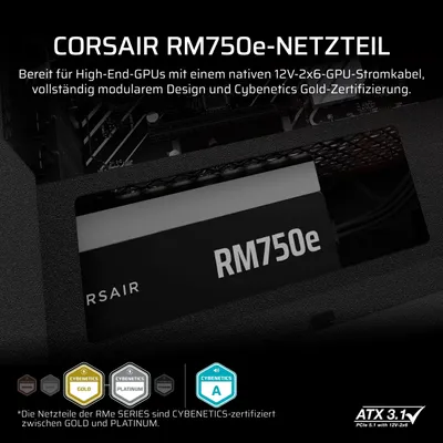 Image de CORSAIR Netzteil 750W RM750e Modular ATX 3.1 (80+Gold)