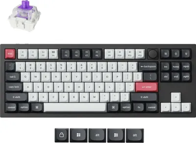 Produktbild von Keychron Q3 HE QMK/VIA Kabellose Mechanische Tastatur, QWERTY US, RGB LED, Gateron Double-Rail Magnetic Nebula Switch Q3H-M1