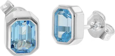 trendor 68495 Damen-Ohrringe 925 Silber Ohrstecker Blautopas 1