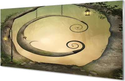 Produktbild von Glasbilder 140x70 Wandkunst Lichter Waldbaum