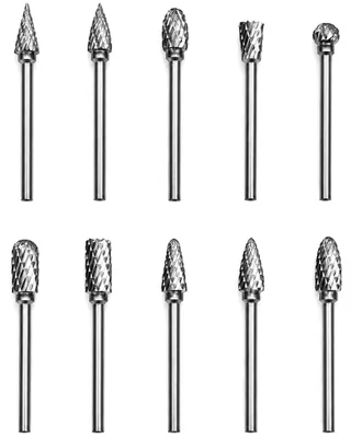 Produktbild von 10 Stück Wolframkarbid-Fräser für Dremel, geeignet für Holz- und Metallgravuren