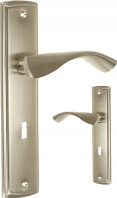 Produktbild von Türdrücker Türbeschlag FEINZ Bilbao - 72mm - Nickel satiniert - Universelles Set - Hochwertig und modern