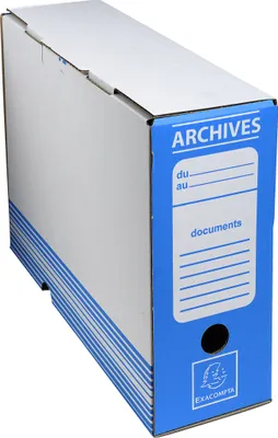 Produktbild von Exacompta 50x Ablagebox aus Wellpappe Rücken 100mm, DIN A4 - Blau - 261005H