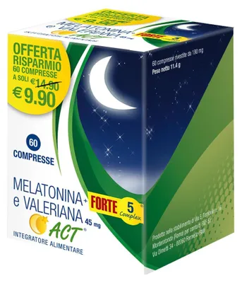 Obrázok produktu pre Melatonín + Forte 5 Komplex S Valeriánom, 60 Tablie