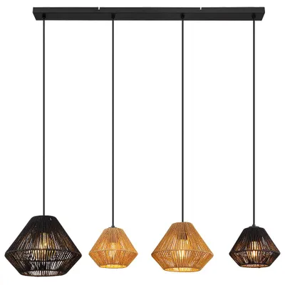 Produktbild von Pendelleuchte, Naturseile, schwarz, beige, H 120 cm