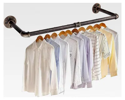 Produktbild von Wandkleiderstange, 60 cm, Vintage, Wandmontage, abnehmbares Kupferrohr, Kleiderständer, antiker Stil, strapazierfähig, zum Aufhängen von Mänteln, Zuhause, Schlafzimmer, Wohnzimmer, Badezimmer