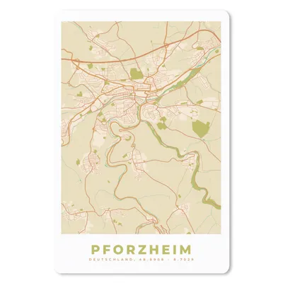 Produktbild von MuchoWow® Mauspad Mousepad Pforzheim - Karte - Vintage - Stadtplan 40x60 cm - Mousepads - Maus Mat - Pad - Mausunterlage - Schreibtisch Accesoire