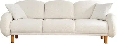 Zdjęcie produktu dla Nowoczesna sofa tapicerowana do salonu 3-osobowa biała 3-osobowa 2szt