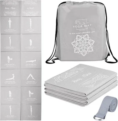 Produktbild von Famanu Yogamat Faltbar - Antirutsch mit Stretchband