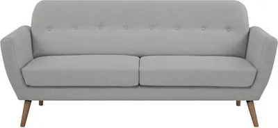 Image de Canapé 3 places SENHO LILLY - Tissu Gris clair - 193 x 79 x 86 cm