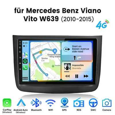 Produktbild von 10" Carplay Android 15 Autoradio Für Mercedes-Benz Vito Viano W639 2003-2015 GPS Navi WIFI 4G-LTE BT DAB+ SWC USB DSP 6GB+128GB 8-Kern