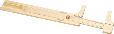Image de Pied à coulisse en laiton, double échelle métrique et pouces, outil de mesure rétro pour réparation, échelle de 100 mm