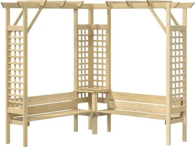 Immagine prodotto di Pergola ad angolo con panca Legno di pino impregnato