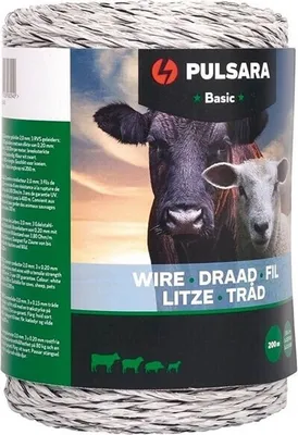 Produktbild von Pulsara Weidezaunlitze Basic (weiß) - 200 m