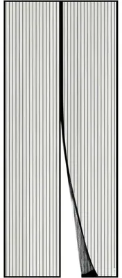 Produktbild von Fliegengitter Tür Magnet Insektenschutz 110x220cm Schwarz Klebemontage Ohne Bohren