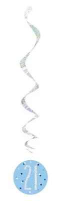 Produktbild von 6 Swirl Girlanden blau & silber Zahl 21