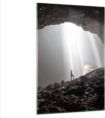 Produktbild von Bilder auf glas - Einteilig - Höhle Morgendämmerung Frau - 80x120cm - Glasbilder - Wandbilder - Bilder - Wanddekoration aus Glas - Glas Bilder - Wandbild auf Glas - GPA80x120-4468