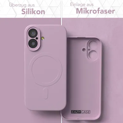 Produktbild von EAZY CASE - Silikonhülle magnetisch für Apple iPhone 17, Hülle Silikon, weich stoßfeste Magnet Handyhülle, Schutzhülle mit Kameraschutz, TPU Bumper in Lila