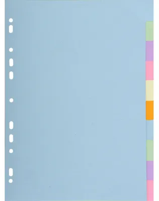 Produktbild von Exacompta 25x Register RC Kart.170g, 10 neutrale Taben, A4,, Pastell, 1610E