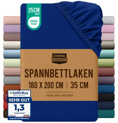Imagen del producto de Utopia Bedding - Sábana bajera para colchón de 180x200 cm - Azul real