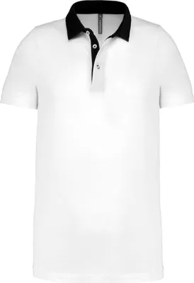 Produktbild von Kariban Herren Polo-Shirt Polohemd Poloshirt Polo Arbeit Shirt, Größe:2XL, Farbe:White/Navy