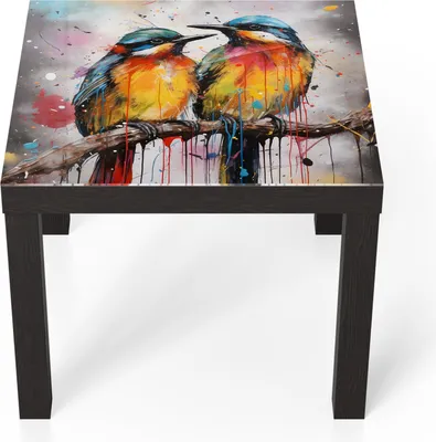 Produktbild von DEQORI Couchtisch 55x55 cm Schwarz 'Harmonische Gefährten' Glas Beistelltisch Glastisch modern