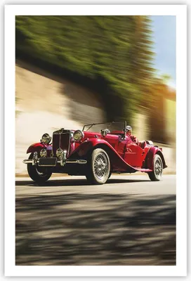 Produktbild von Poster - Poster ohne Rahmen - Mg Rot Auto - 61x91,5 cm - Wand Bild - Wanddeko - Wandbilder - Kunstposter - Wandposter - Bilder - Kunstdruck - Wanddekoration - Wandbild - P2XPA61x91-4364