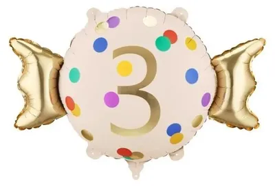 Zdjęcie produktu dla Balon foliowy Cukierek 3 61x37cm - PartyDeco
