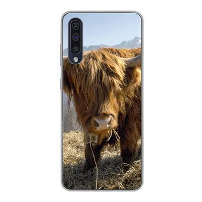 Produktbild von MuchoWow® Handyhülle Schutzhülle Hülle für Samsung Galaxy A30s Schottischer Highlander - Berg - Schnee Silikon Softcase Handy Hülle - Karteninhaber