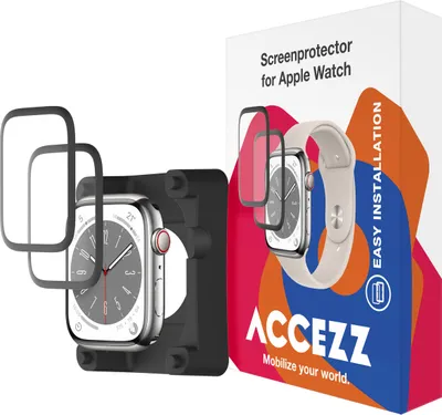 Obrázek produktu pro Watch 1 - 38 mm, Watch 2 - 38 mm, Watch 38 mm, Watch 3 - 38 mm Ochrana displeje: Accezz 2x Screenprotector met applicator - Transparent