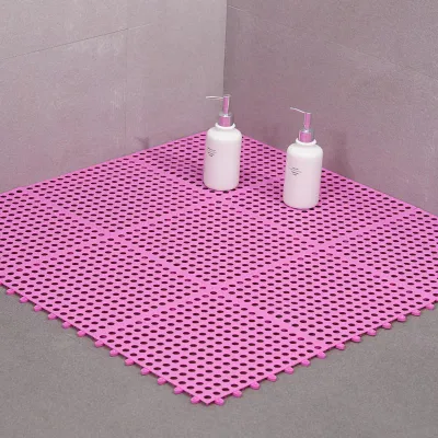 Image de Tapis de salle de bain 30 X 30cm Anti-dérapant Spliced Confortable Tapis de salle de bain d'intérieur pour les salles de bain Cuisines RésidencesRose