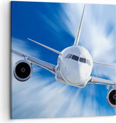 Produktbild von Bild auf Leinwand - Leinwandbild - Luftfahrt Flugzeug Flug - 50x50cm - Wand Bild - Wanddeko - Leinwanddruck - Bilder - Kunstdruck - Wanddekoration - Leinwand bilder - Wandkunst - AC50x50-2537